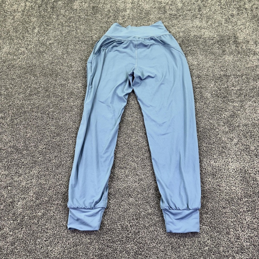 RM Jogger Pants Womens Small Blue Microfiber High Rise Pockets Yoga Stretch